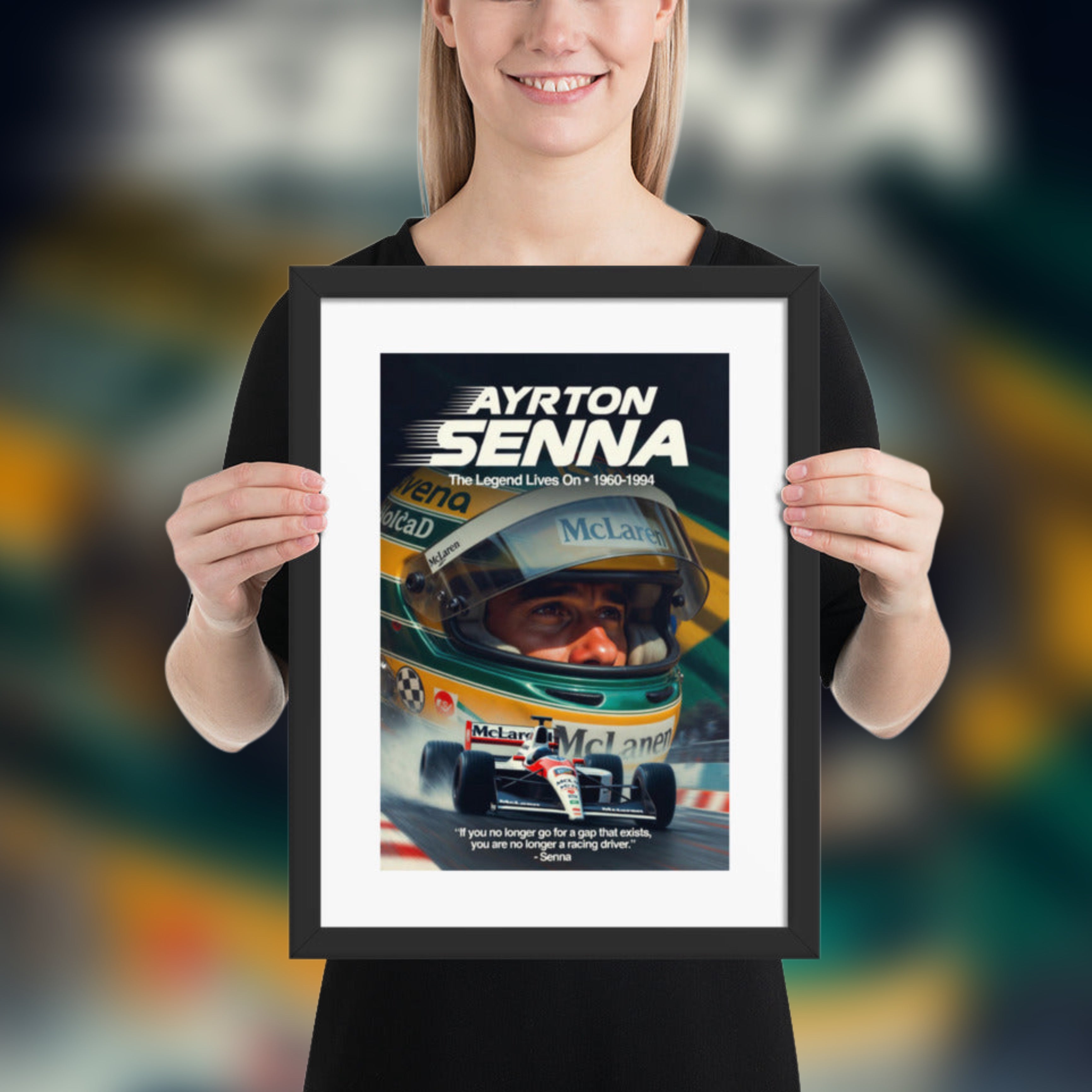 Ayrton Senna Framed poster